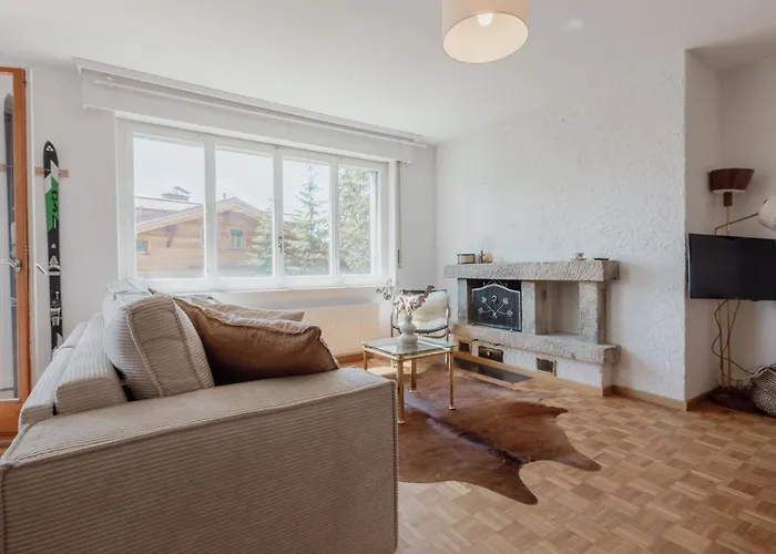 Cozy, Calme, Ski-in Et Ski-out Lägenhet Crans-Montana