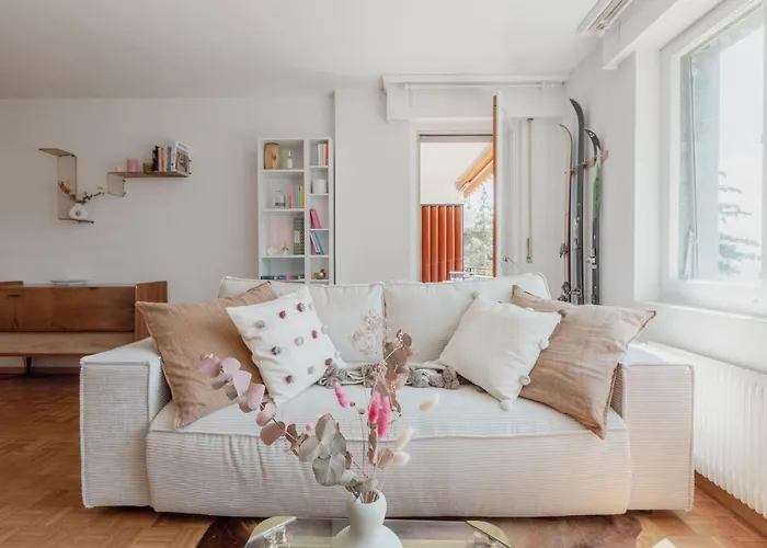 Cozy, Calme, Ski-in Et Ski-out Lägenhet Crans-Montana