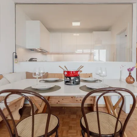 Cozy, Calme, Ski-in Et Ski-out Lägenhet Crans-Montana