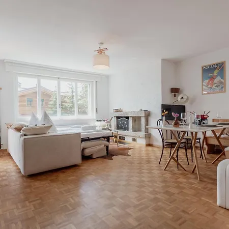 Cozy, Calme, Ski-in Et Ski-out Lägenhet Crans-Montana